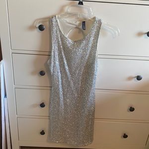 White sequin dress